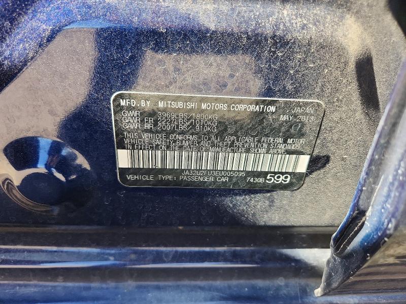 Aukcja sprzedaży 2015 Mitsubishi Lancer, vin: JA32U2FU3EU005095, numer aukcji: 53985256