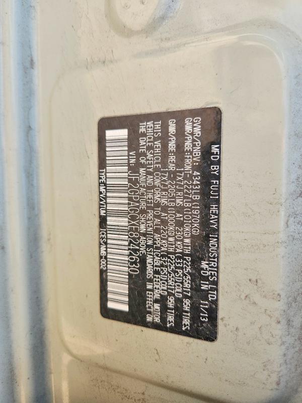 Aukcja sprzedaży 2014 Subaru Xv Crosstrek, vin: JF2GPAGCXE8242630, numer aukcji: 55184366