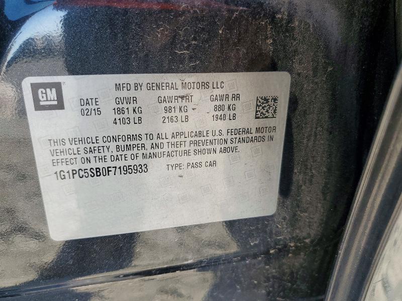 54131846 :رقم المزاد ، 1G1PC5SB0F7195933 vin ، 2015 Chevrolet Cruze مزاد بيع