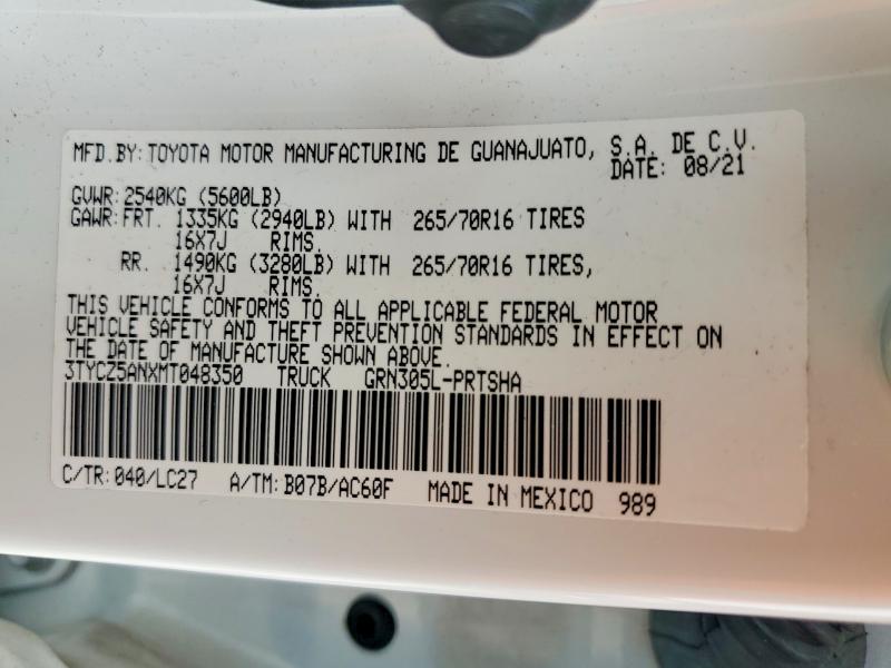 52769066 :رقم المزاد ، 3TYCZ5ANXMT048350 vin ، 2021 Toyota Tacoma مزاد بيع