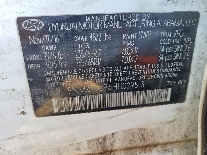 Продажа на аукционе авто 2017 Hyundai Santa Fe Sport, vin: 5NMZT3LB6HH029513, номер лота: 52462856