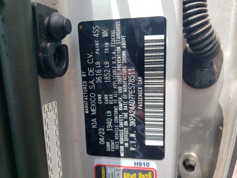 52386166 :رقم المزاد ، 3KPA24AD7PE578511 vin ، 2023 Kia Rio مزاد بيع