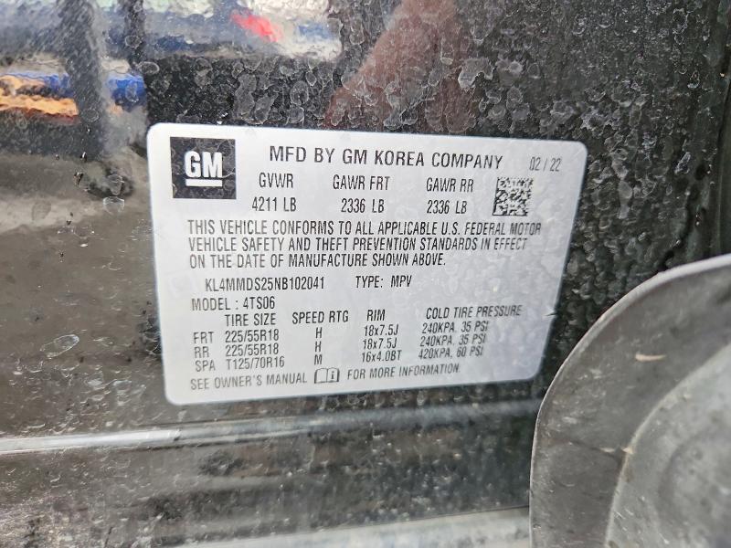 54314096 :رقم المزاد ، KL4MMDS25NB102041 vin ، 2022 Buick Encore Gx مزاد بيع