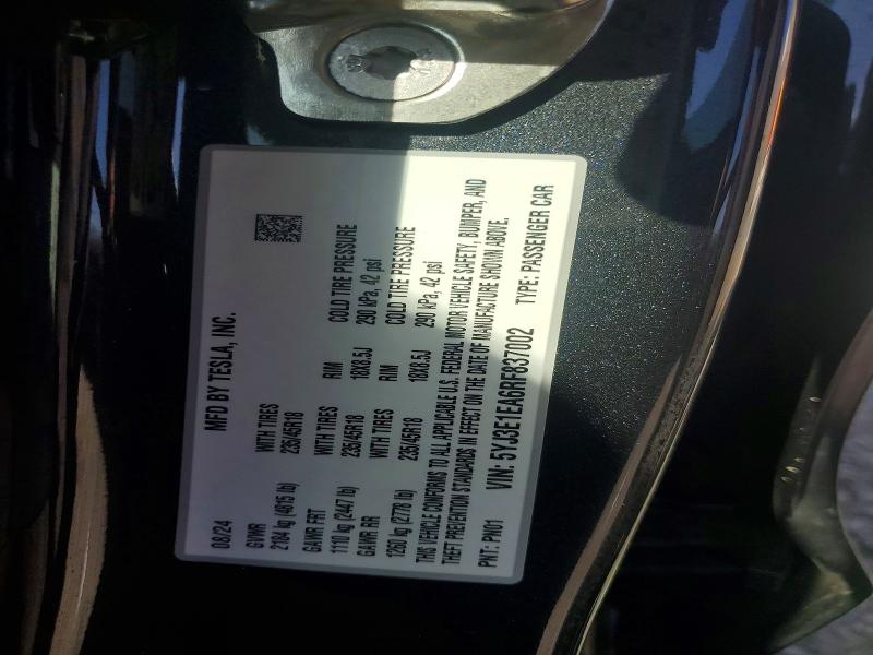 54413006 :رقم المزاد ، 5YJ3E1EA6RF837002 vin ، 2024 Tesla Model 3 مزاد بيع