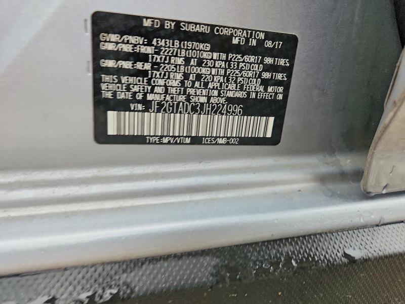 54356966 :رقم المزاد ، JF2GTADC3JH224996 vin ، 2018 Subaru Crosstrek مزاد بيع