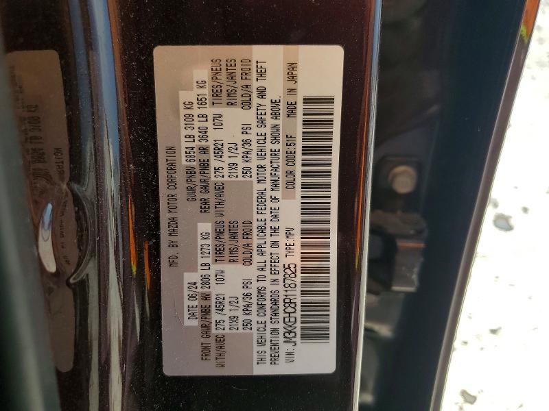 Продажа на аукционе авто 2024 Mazda Cx-90, vin: JM3KKEHC8R1187825, номер лота: 54164486