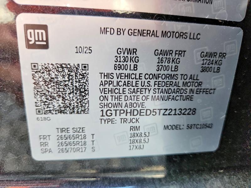 53783716 :رقم المزاد ، 1GTPHDED5TZ213228 vin ، 2026 Gmc Sierra مزاد بيع