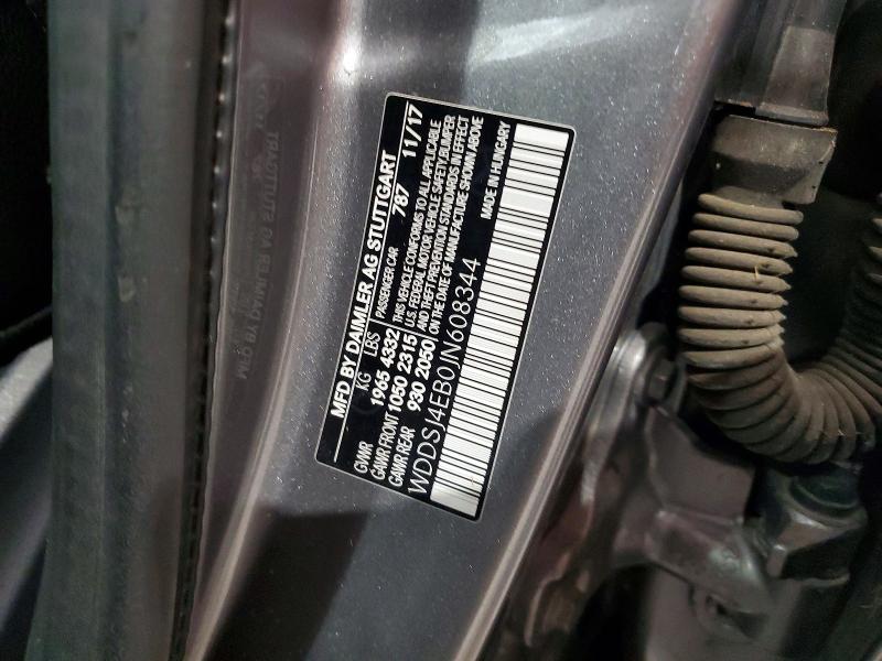 2018 Mercedes-benz Cla მანქანა იყიდება აუქციონზე, vin: WDDSJ4EB0JN608344, აუქციონის ნომერი: 54529766