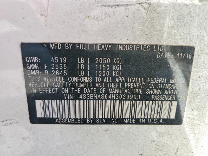 Продажа на аукционе авто 2017 Subaru Legacy, vin: 4S3BNAS64H3039993, номер лота: 53813796