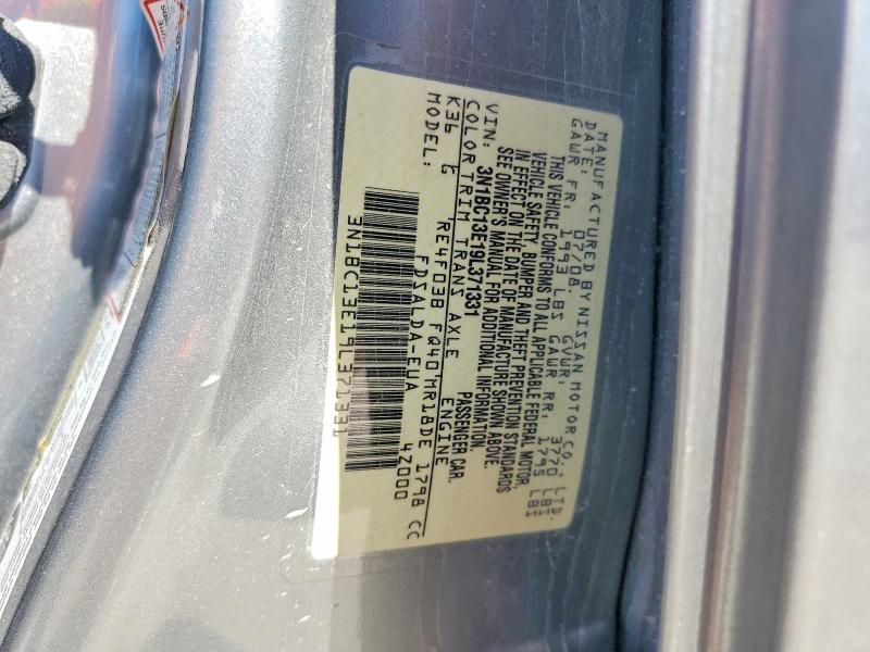 2009 Nissan Versa მანქანა იყიდება აუქციონზე, vin: 3N1BC13E19L371331, აუქციონის ნომერი: 53019736