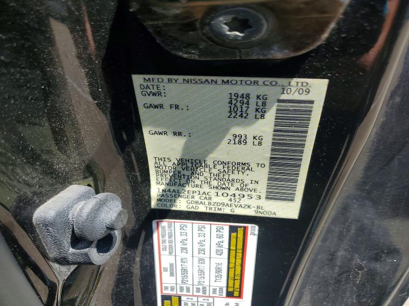 Продажа на аукционе авто 2010 Nissan Altima, vin: 1N4AL2EP1AC104953, номер лота: 55179426