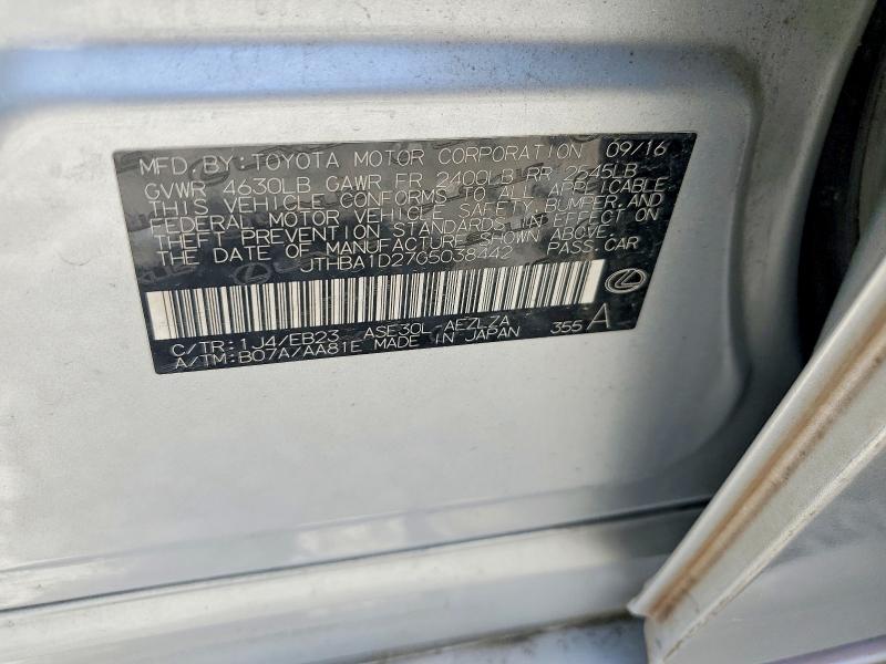 Продаж на аукціоні авто 2016 Lexus Is, vin: JTHBA1D27G5038442, номер лоту: 52347416