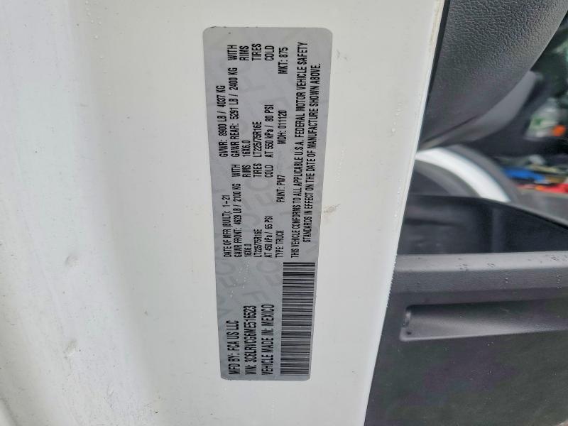 2021 Ram Promaster 2500 მანქანა იყიდება აუქციონზე, vin: 3C6LRVCG6ME516523, აუქციონის ნომერი: 52227826
