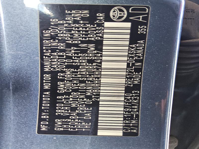 2017 Toyota Corolla მანქანა იყიდება აუქციონზე, vin: 2T1BURHEXHC774047, აუქციონის ნომერი: 55123156