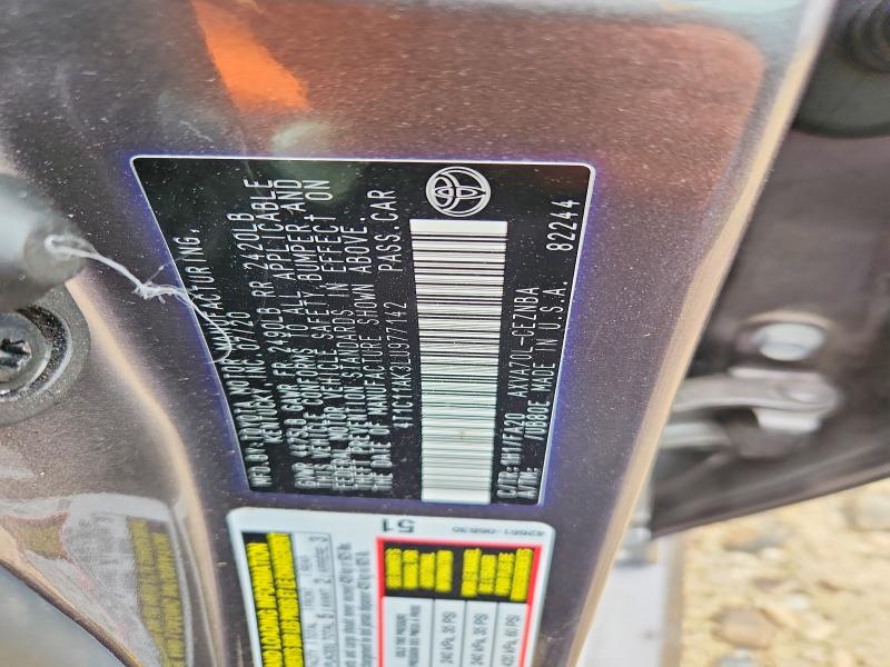 2020 Toyota Camry მანქანა იყიდება აუქციონზე, vin: 4T1C11AK3LU977142, აუქციონის ნომერი: 54426156