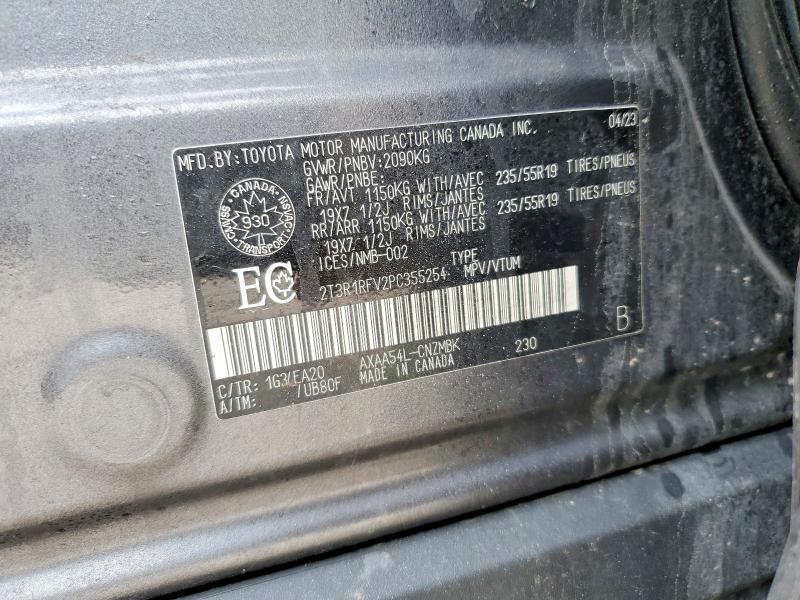 2023 Toyota Rav4 მანქანა იყიდება აუქციონზე, vin: 2T3R1RFV2PC355254, აუქციონის ნომერი: 54692546