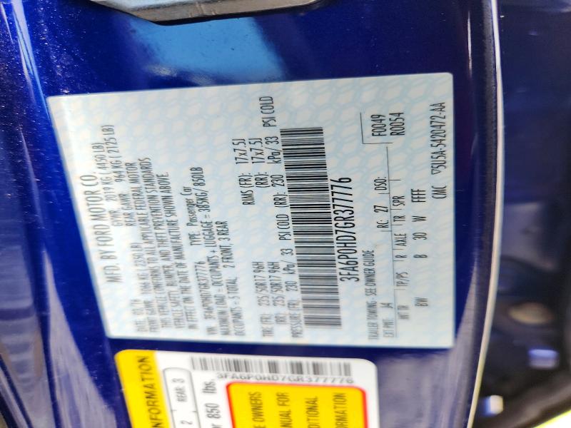 Aukcja sprzedaży 2016 Ford Fusion, vin: 3FA6P0HD7GR377776, numer aukcji: 55377396
