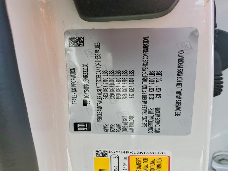 Продажа на аукционе авто 2022 Cadillac Escalade, vin: 1GYS4PKL3NR231131, номер лота: 53165366