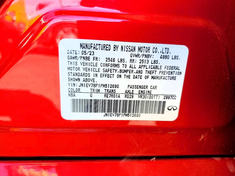 Продаж на аукціоні авто 2023 Infiniti Q50, vin: JN1EV7BP1PM512690, номер лоту: 52744636