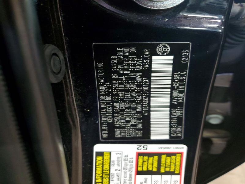 Продажа на аукционе авто 2025 Toyota Camry, vin: 4T1DAACK7SU101237, номер лота: 54708136