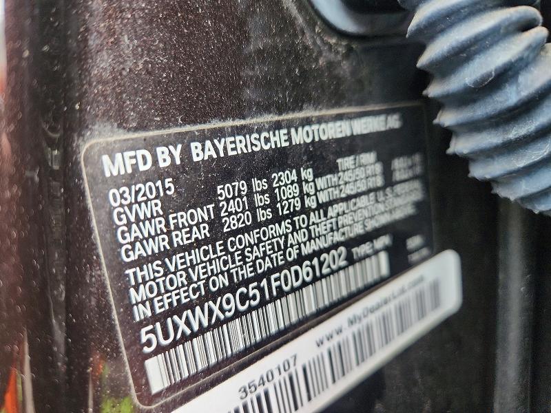 Продаж на аукціоні авто 2015 Bmw X3, vin: 5UXWX9C51F0D61202, номер лоту: 53808636