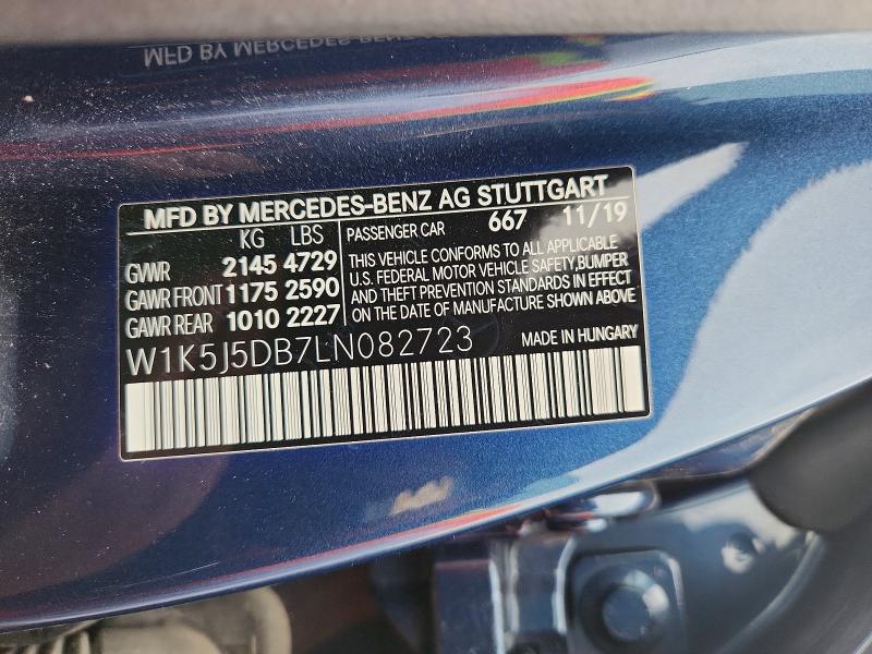 54024206 :رقم المزاد ، W1K5J5DB7LN082723 vin ، 2020 Mercedes-benz Cla مزاد بيع