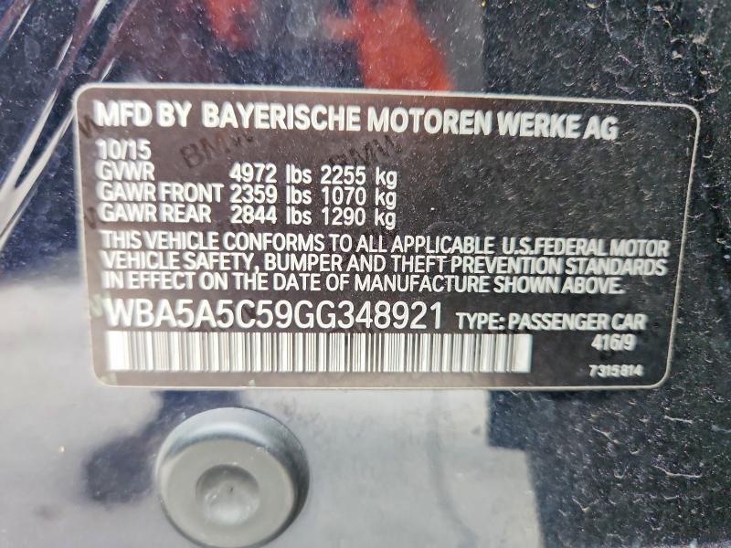 Aukcja sprzedaży 2016 Bmw 528, vin: WBA5A5C59GG348921, numer aukcji: 52271266