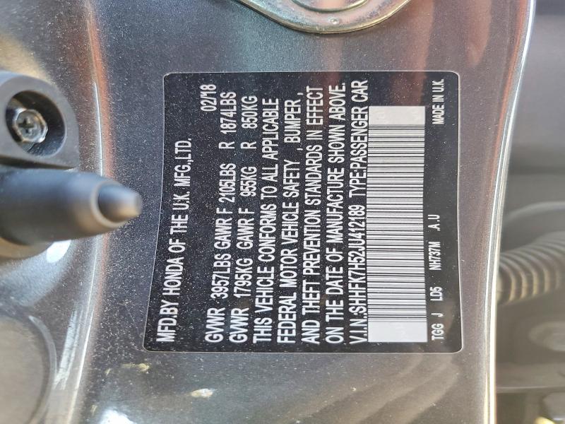 Aukcja sprzedaży 2018 Honda Civic, vin: SHHFK7H52JU412189, numer aukcji: 54178946