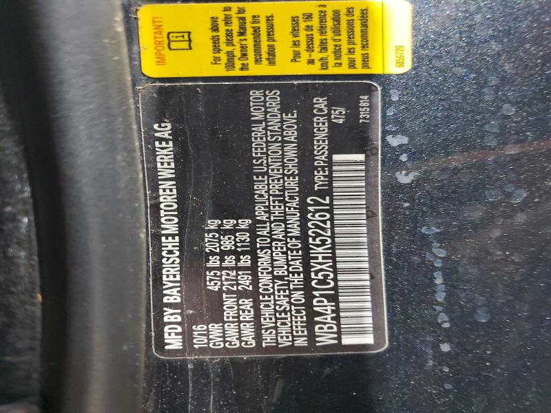 Продаж на аукціоні авто 2017 Bmw 440i, vin: WBA4P1C5XHK522612, номер лоту: 53123586