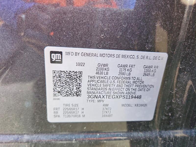 Aukcja sprzedaży 2023 Chevrolet Equinox, vin: 3GNAXTEGXPS119448, numer aukcji: 52764136