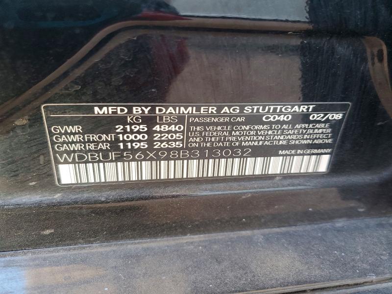 Aukcja sprzedaży 2008 Mercedes-benz E, vin: WDBUF56X98B313032, numer aukcji: 53946016
