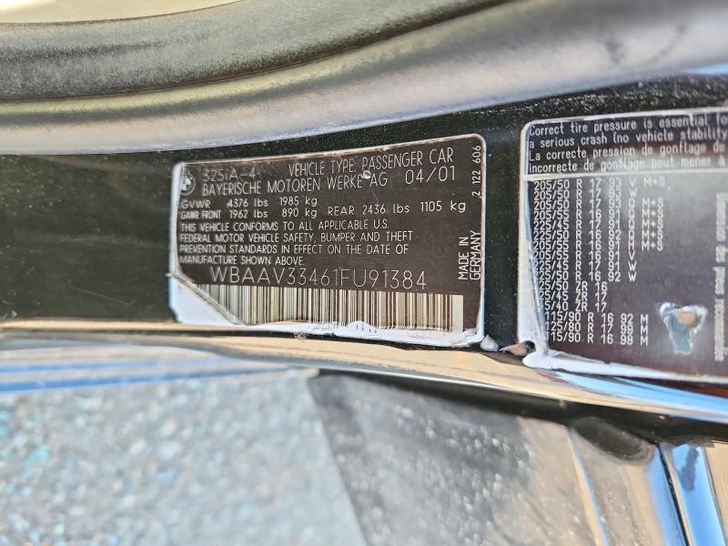 Продажа на аукционе авто 2001 Bmw 325, vin: WBAAV33461FU91384, номер лота: 52083726