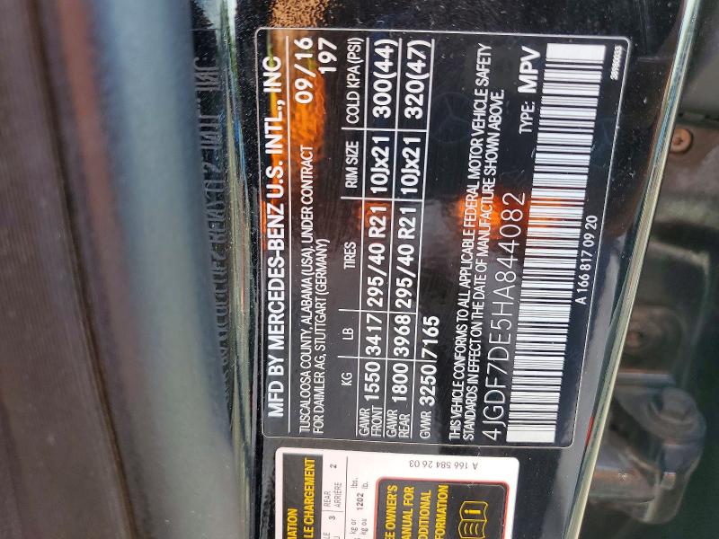 Aukcja sprzedaży 2017 Mercedes-benz Gls Class, vin: 4JGDF7DE5HA844082, numer aukcji: 54486766