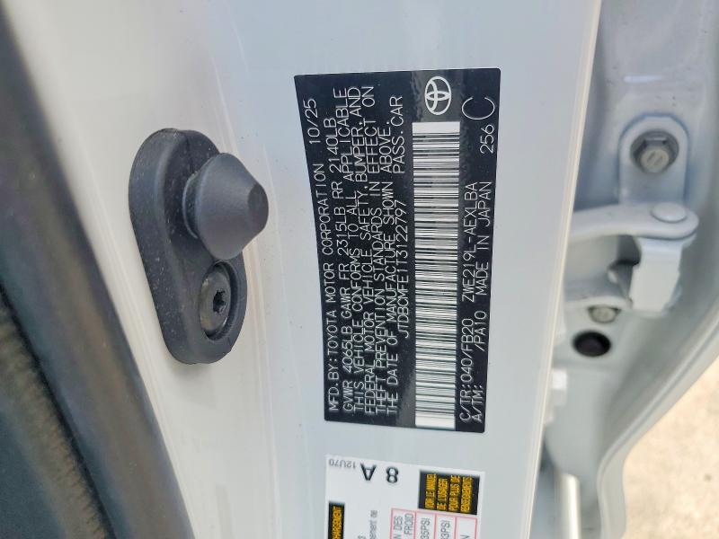 54001896 :رقم المزاد ، JTDBCMFE1T3122797 vin ، 2026 Toyota Corolla Hybrid مزاد بيع