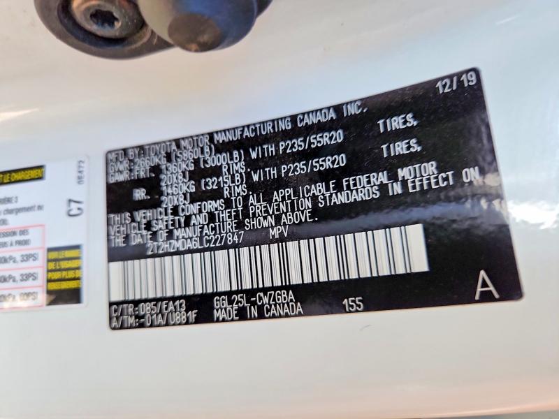 2020 Lexus Rx მანქანა იყიდება აუქციონზე, vin: 2T2HZMDA6LC227847, აუქციონის ნომერი: 53446166