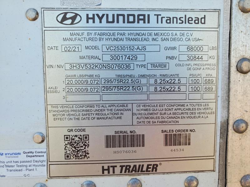 Продажа на аукционе авто 2022 Hyun Trailer, vin: 3H3V532K0NS076036, номер лота: 53007646