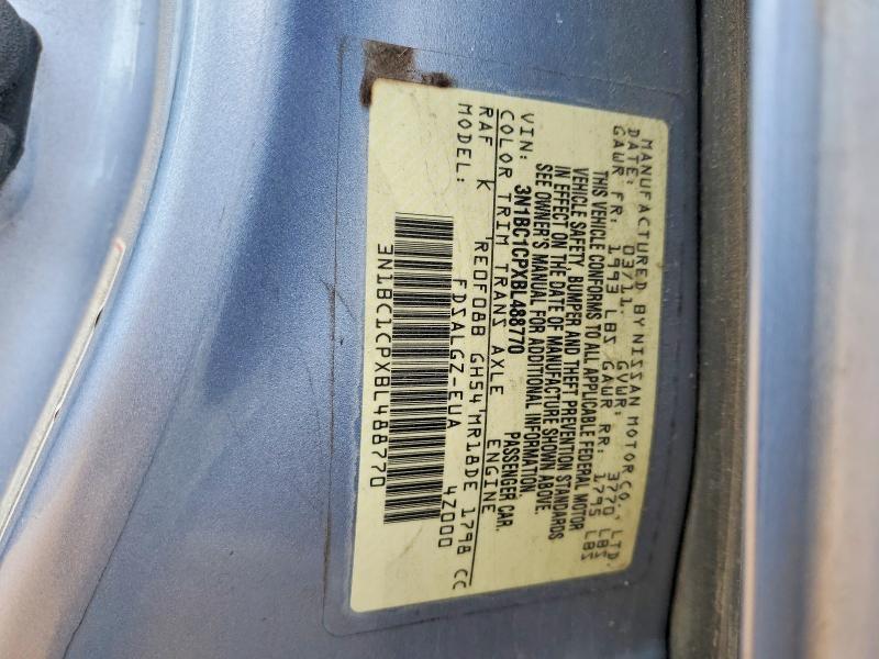 2011 Niss Versa მანქანა იყიდება აუქციონზე, vin: 3N1BC1CPXBL488770, აუქციონის ნომერი: 54455546