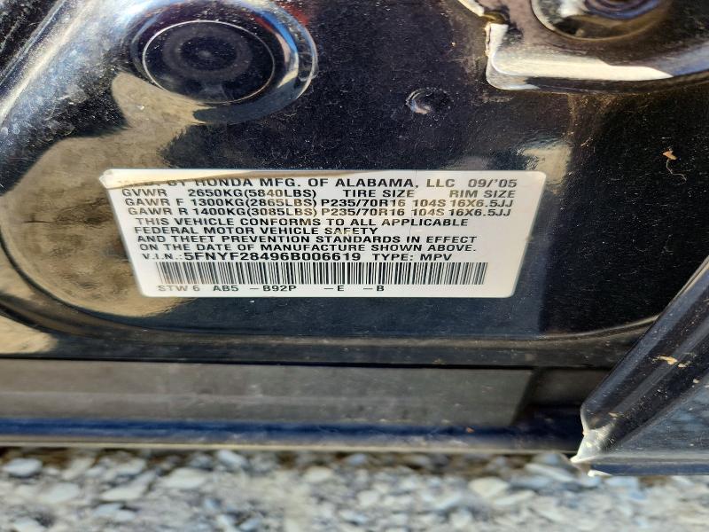 Aukcja sprzedaży 2006 Honda Pilot, vin: 5FNYF28496B006619, numer aukcji: 53013056