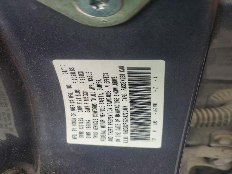 2017 Honda Accord მანქანა იყიდება აუქციონზე, vin: 1HGCR2F5XHA220884, აუქციონის ნომერი: 54548856