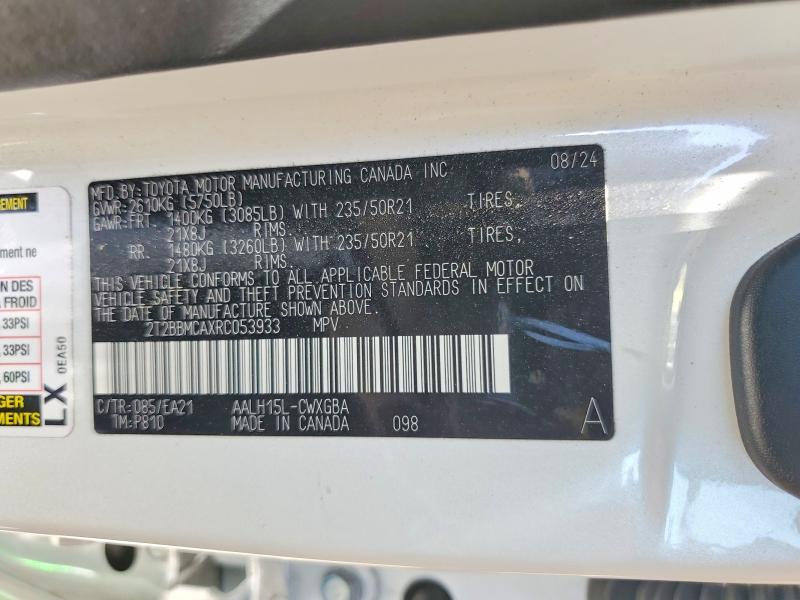 Продажа на аукционе авто 2024 Lexus Rx, vin: 2T2BBMCAXRC053933, номер лота: 52857176
