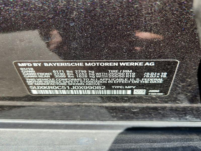 54458906 :رقم المزاد ، 5UXKR0C51J0X99082 vin ، 2018 Bmw X5 مزاد بيع