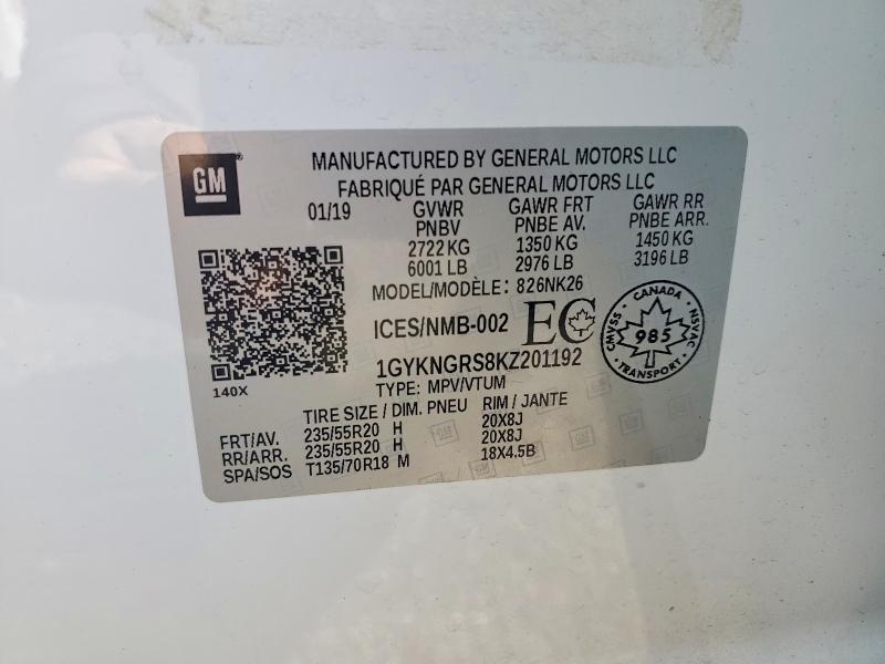 Продаж на аукціоні авто 2019 Cadillac Xt5, vin: 1GYKNGRS8KZ201192, номер лоту: 52268756