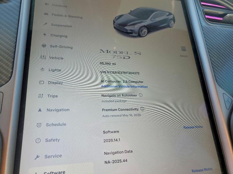 Продаж на аукціоні авто 2019 Tesla Model S, vin: 5YJSA1E27KF304372, номер лоту: 53633976
