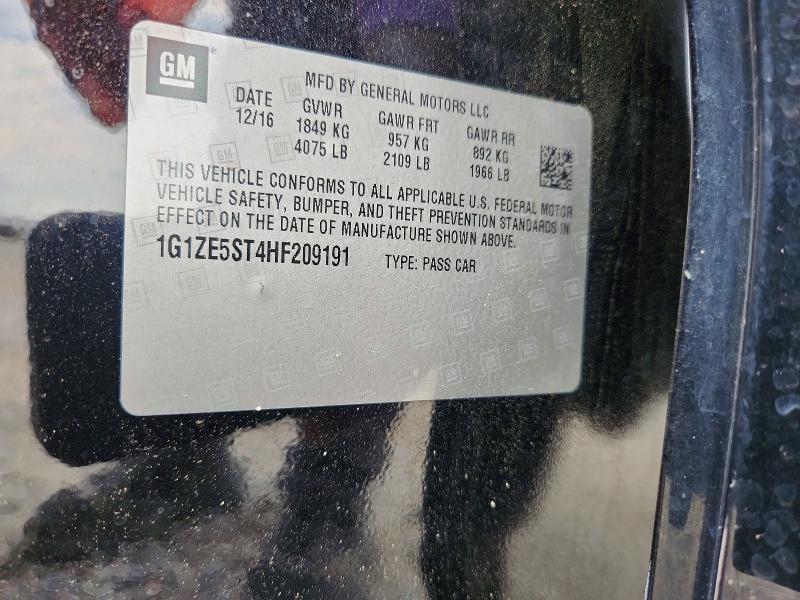 52917766 :رقم المزاد ، 1G1ZE5ST4HF209191 vin ، 2017 Chevrolet Malibu مزاد بيع