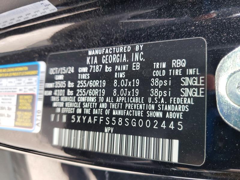 54864996 :رقم المزاد ، 5XYAFFS58SG002445 vin ، 2025 Kia Ev9 مزاد بيع