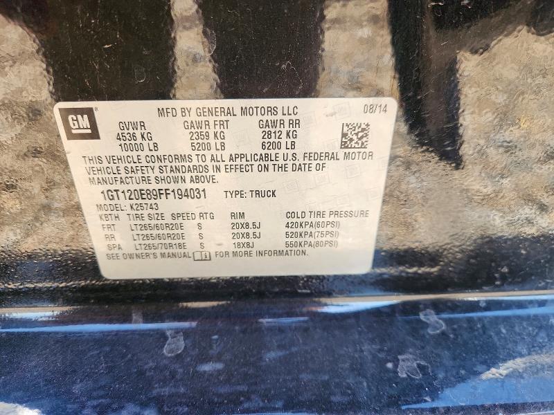 53570126 :رقم المزاد ، 1GT120E89FF194031 vin ، 2015 Gmc Sierra مزاد بيع