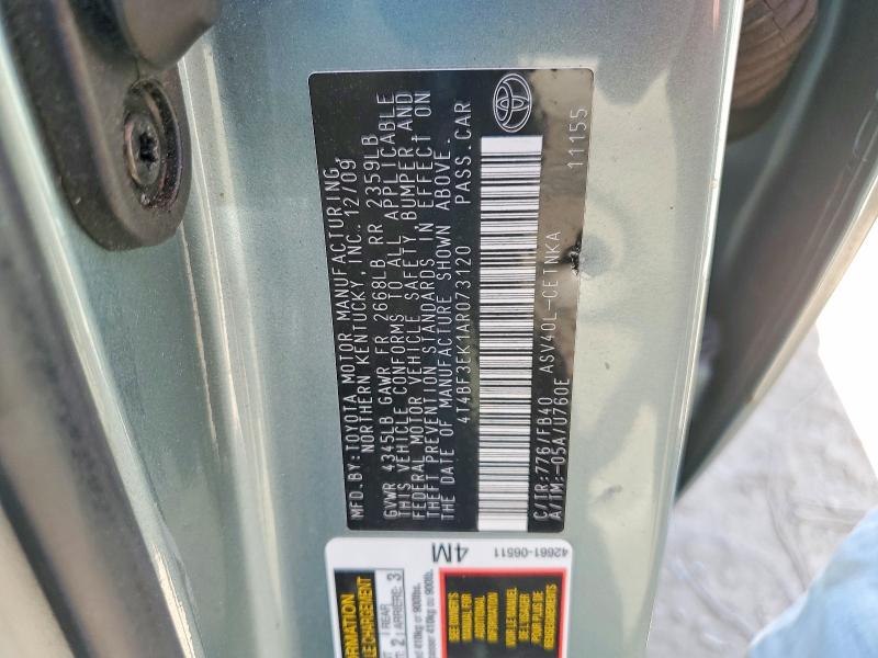 53462886 :رقم المزاد ، 4T4BF3EK1AR073120 vin ، 2010 Toyota Camry مزاد بيع