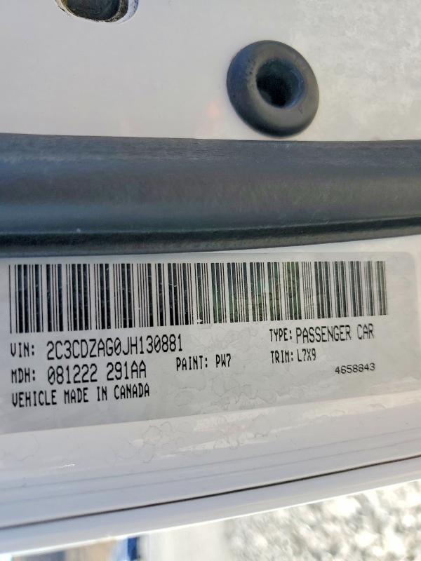 Продаж на аукціоні авто 2018 Dodge Challenger, vin: 2C3CDZAG0JH130881, номер лоту: 53396356