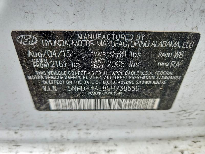 53647396 :رقم المزاد ، 5NPDH4AE8GH738556 vin ، 2016 Hyundai Elantra مزاد بيع