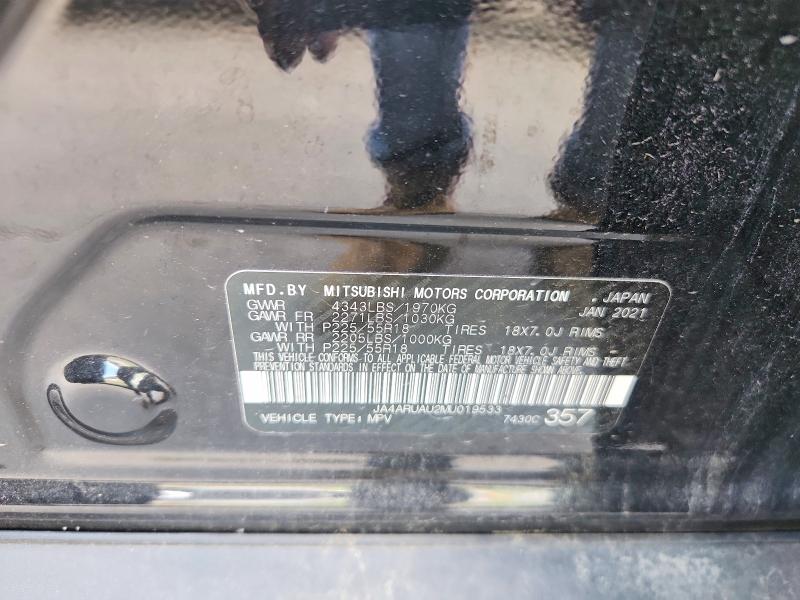53131366 :رقم المزاد ، JA4ARUAU2MU019533 vin ، 2021 Mitsubishi Outlander Sport مزاد بيع